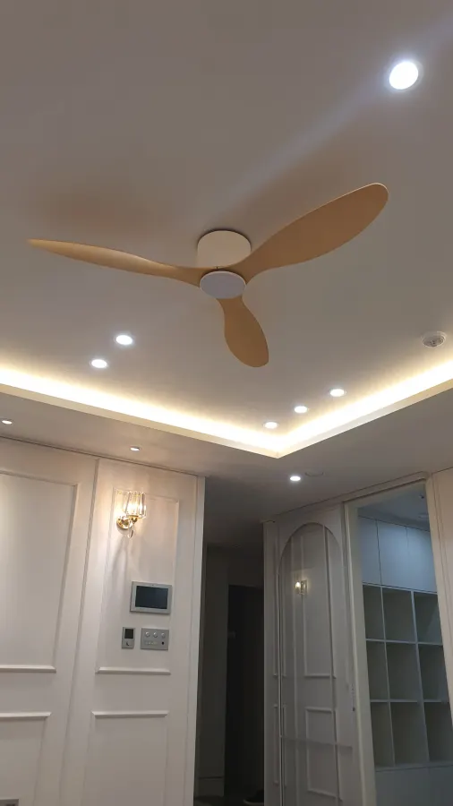 주택 천장 조명과 문 마감 완료